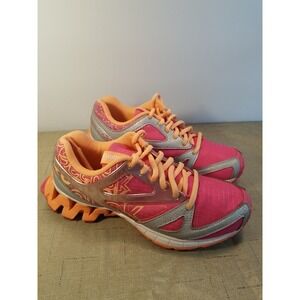 Reebok Youth  Girls 3.5  Pink/Orange/Sliver  Zigtech Sneakers Shoes Athletic